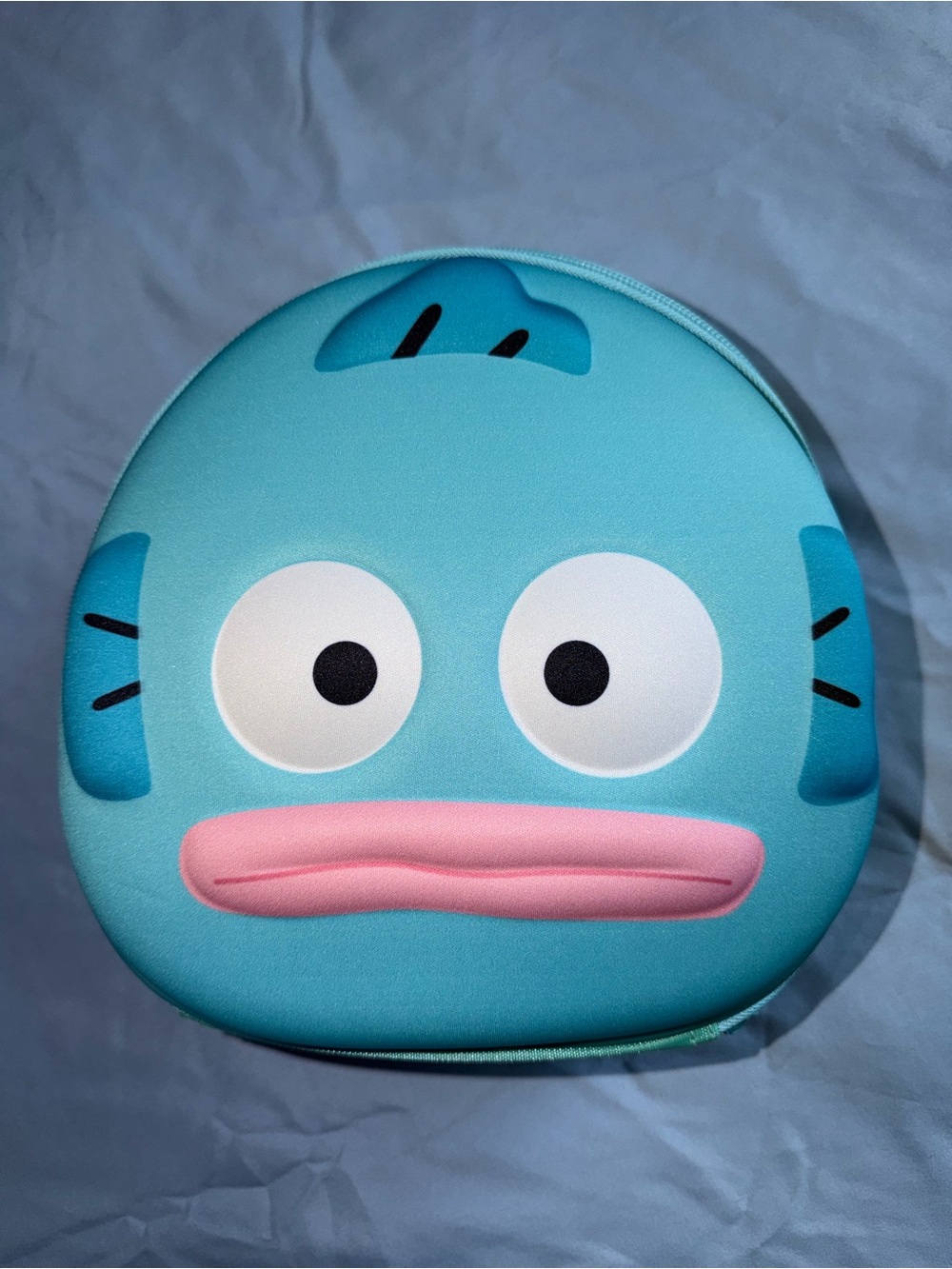 Hangy Blue Fish Face Make-up Case - Cute Aqua Pink Accent